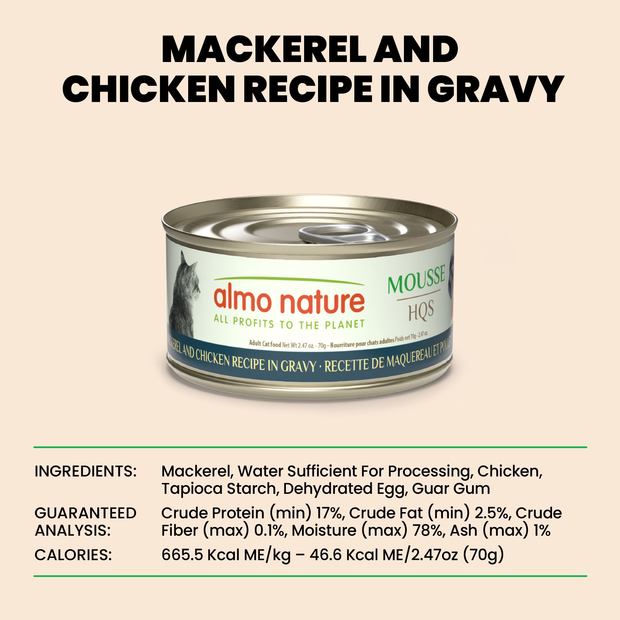 Almo Nature Mousse HQS Mackerel And Chicken In Gravy