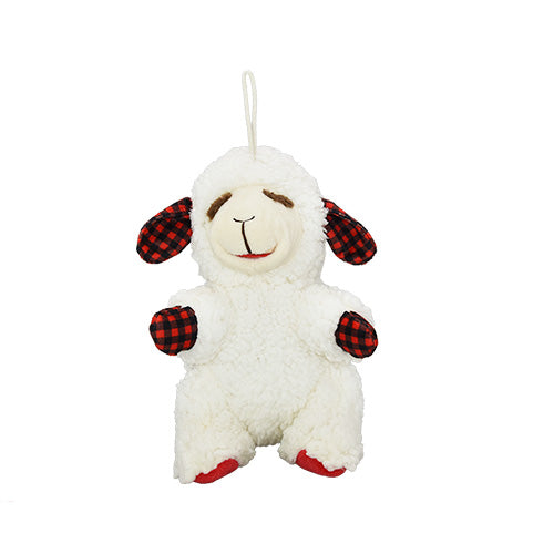 Multipet Holiday Lamb Chop Sitting Buffalo Plaid Plush Dog Toy - Plush Dog Toy - Multipet - PetMax Canada