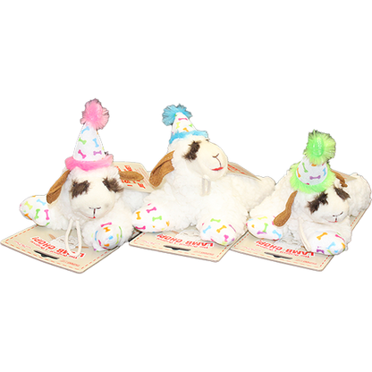 Lamb Chop With Birthday Hat Plush Dog Toy