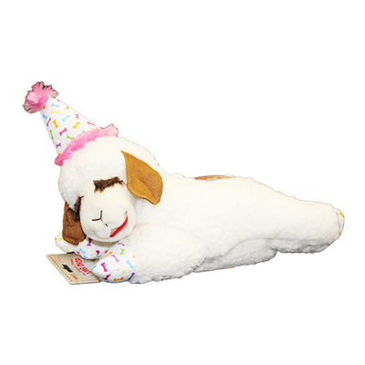 Lamb Chop With Birthday Hat Plush Dog Toy
