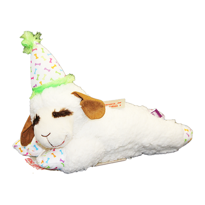 Lamb Chop With Birthday Hat Plush Dog Toy