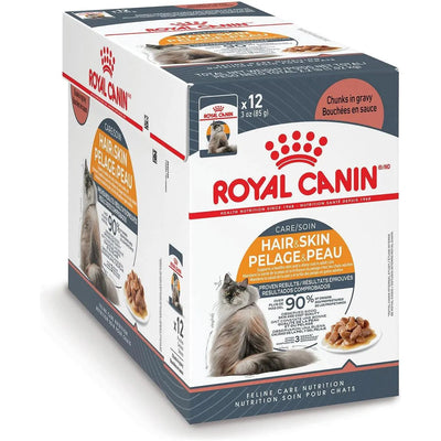Royal Canin Cat Pouches Chunks In Gravy Adult Hair & Skin - 85g - Canned Cat Food - Royal Canin - PetMax Canada
