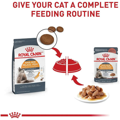 Royal Canin Cat Pouches Chunks In Gravy Adult Hair & Skin - 85g - Canned Cat Food - Royal Canin - PetMax Canada