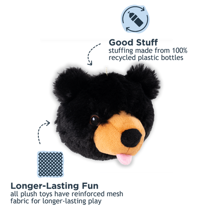 Tall Tails Plush Black Bear 2 in 1 Fetch Dog Toy