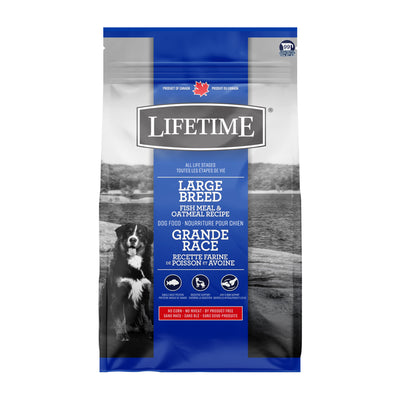 Lifetime All Life Stages Nourriture pour chiens de grandes races Farine de poisson et flocons d'avoine