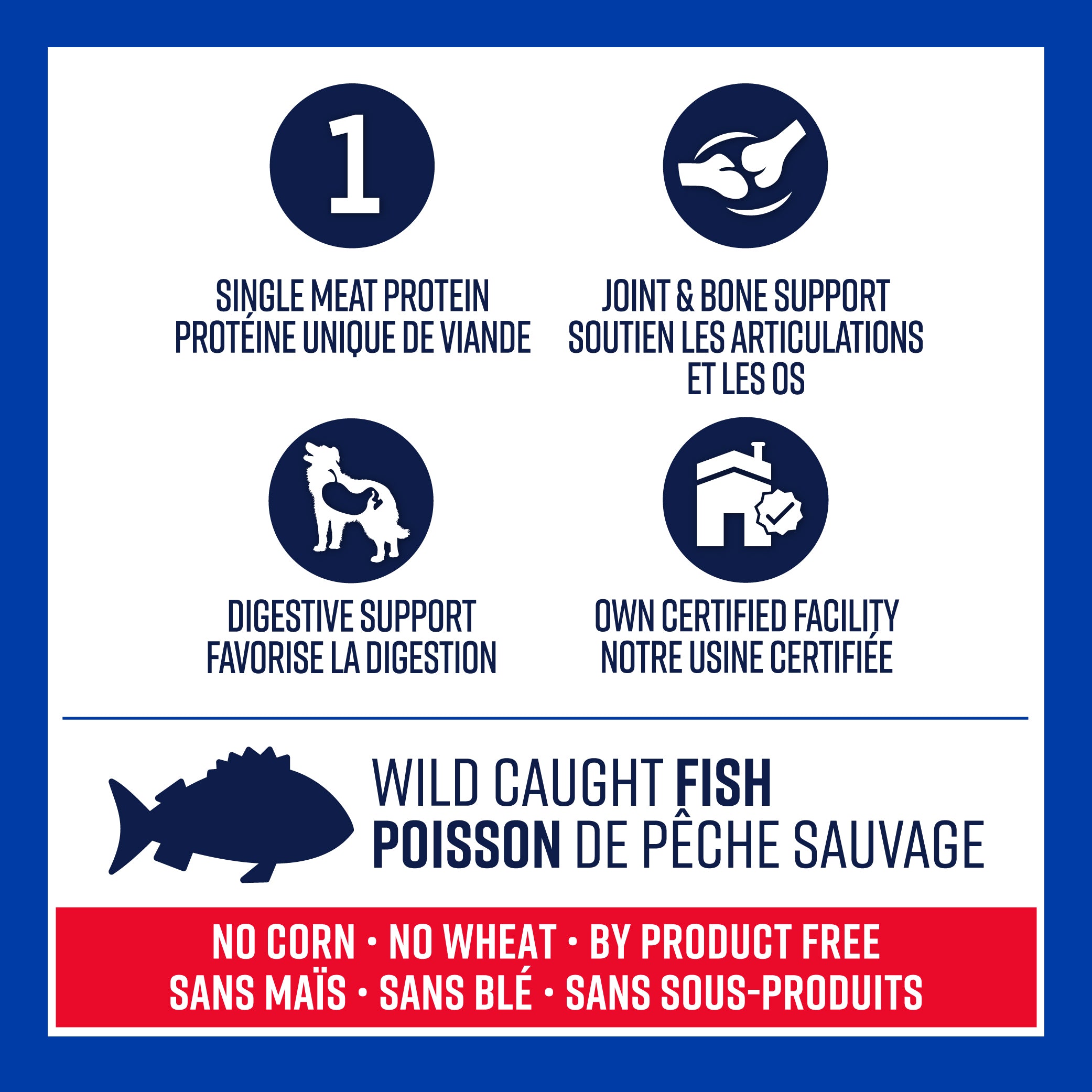 Lifetime All Life Stages Nourriture pour chiens de grandes races Farine de poisson et flocons d'avoine