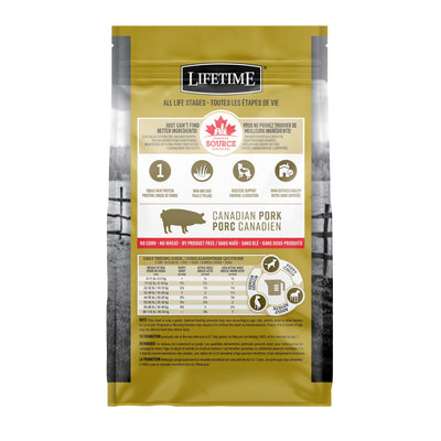 Lifetime All Life Stages Nourriture pour chiens au porc et à l'avoine