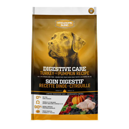Wholesome Blend Nourriture pour chiens Soins digestifs Recette de dinde et de citrouille