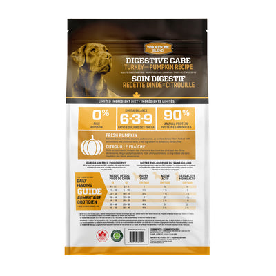 Wholesome Blend Nourriture pour chiens Soins digestifs Recette de dinde et de citrouille