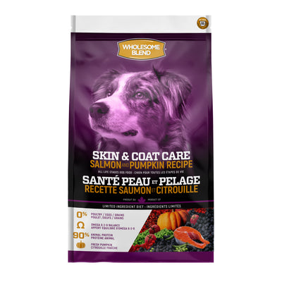Wholesome Blend Nourriture pour chiens Soin de la peau et du pelage Recette de saumon et de citrouille
