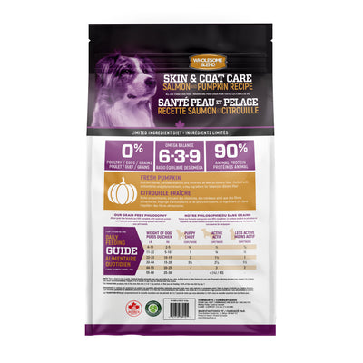Wholesome Blend Nourriture pour chiens Soin de la peau et du pelage Recette de saumon et de citrouille
