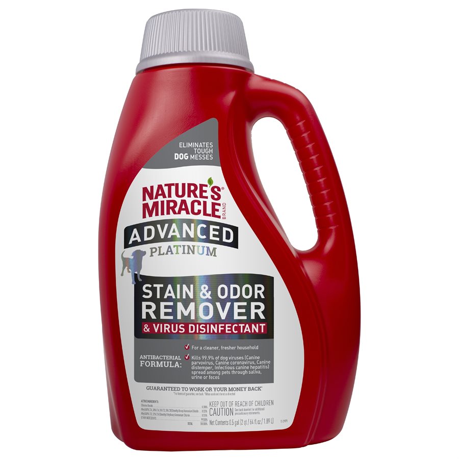 Nature's Miracle Platinum Virus Disinfectant Stain & Odor Remover for Dogs 1.89L Stain & Odor 1.89L | PetMax Canada