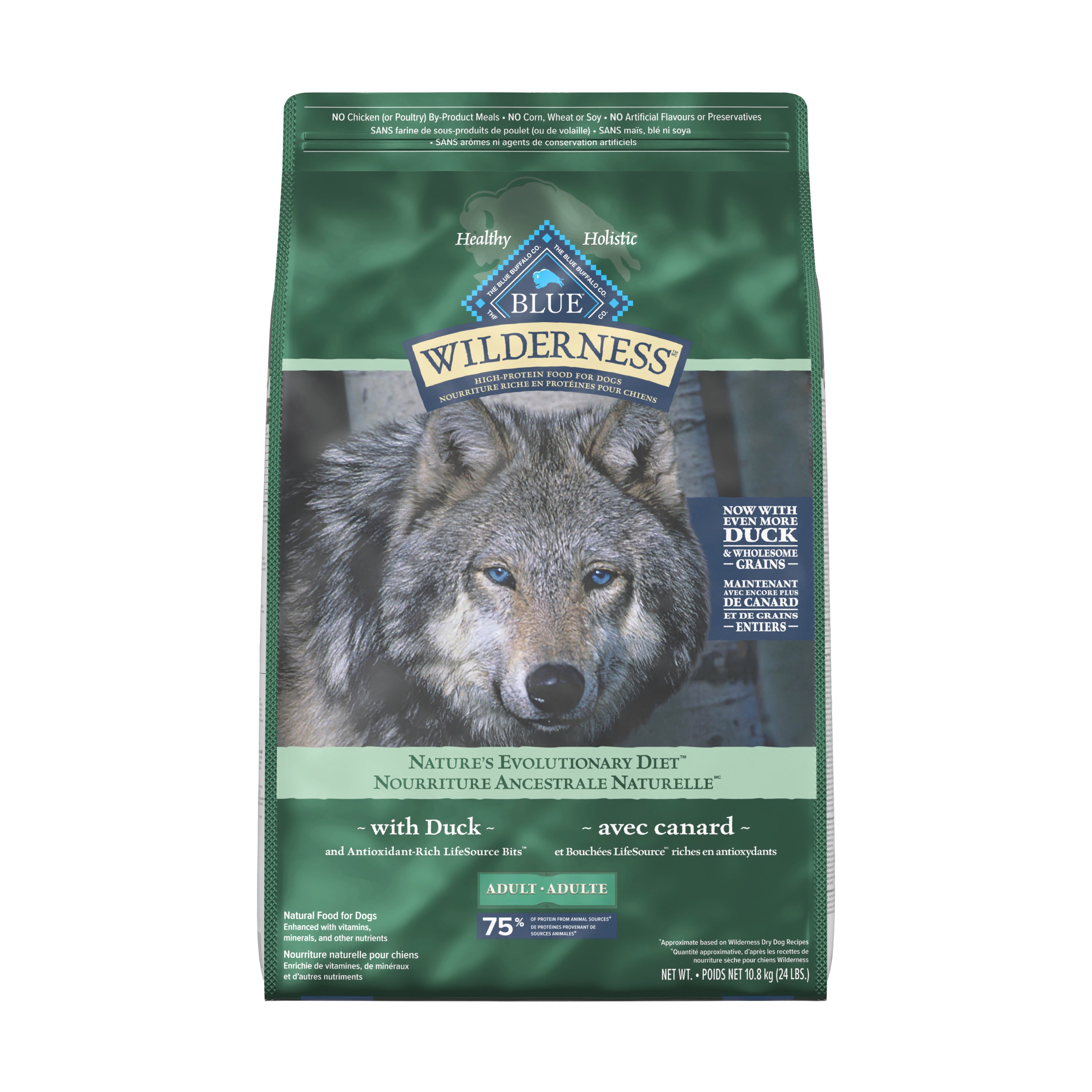 Blue Buffalo Wilderness With Healthy Grains Duck Adult Dry Dog Food - Dog Food - Blue Buffalo - PetMax Canada