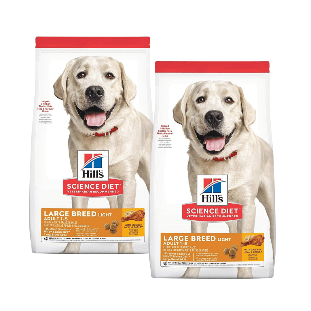 Hill's Science Diet Nourriture sèche pour chien, adulte, grande race, légère, farine de poulet et recette d'orge pour un poids sain et une gestion du poids