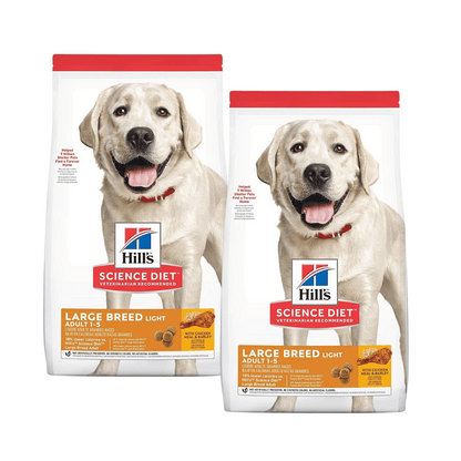 Hill's Science Diet Nourriture sèche pour chien, adulte, grande race, légère, farine de poulet et recette d'orge pour un poids sain et une gestion du poids