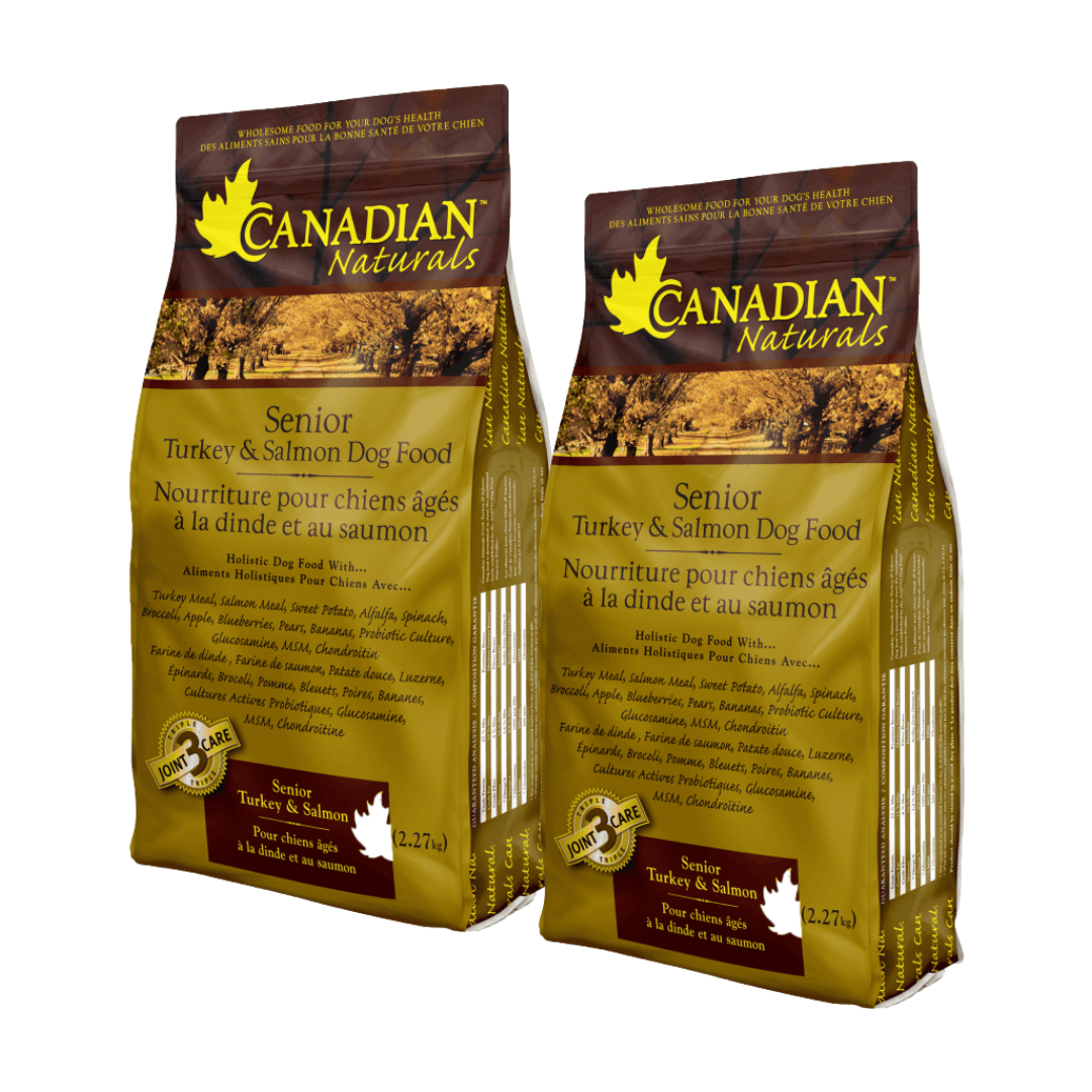 Nourriture pour chiens seniors à la dinde et au saumon de Canadian Naturals
