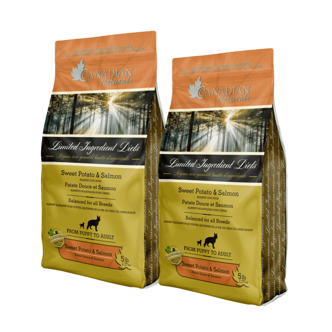 Nourriture pour chiens Canadian Naturals LID à la patate douce et au saumon 