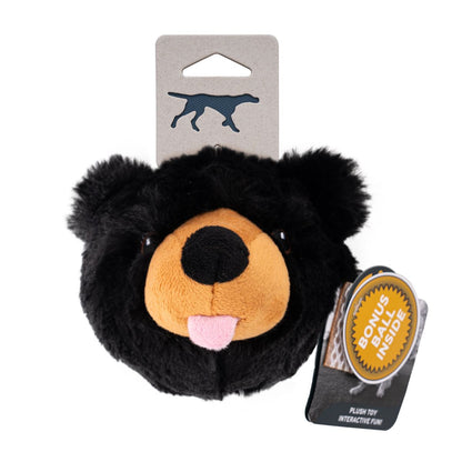 Tall Tails Plush Black Bear 2 in 1 Fetch Dog Toy