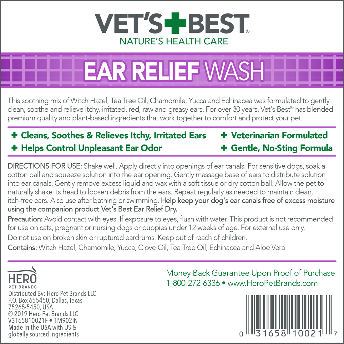 Vets Best Ear Relief Wash Wet Formula