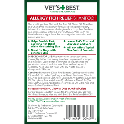 Vets Best Allergy Itch Relief Dog Shampoo