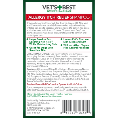 Vets Best Allergy Itch Relief Dog Shampoo