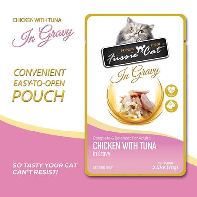 Fussie Cat Pouch Premium Chicken W/Tuna In Gravy