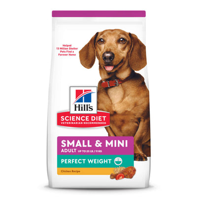 Hill's Science Diet Adult Perfect Weight Small & Mini Chicken Recipe Dry Dog Food - 1.8 Kg - Dog Food - Hill's Science Diet - PetMax Canada