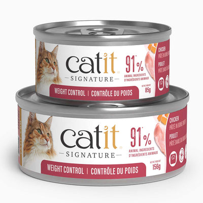 Catit Signature Weight Control Chicken Pâté in Bone Broth Wet Cat Food - 85g and 156g cans - Catit - PetMax Canada
