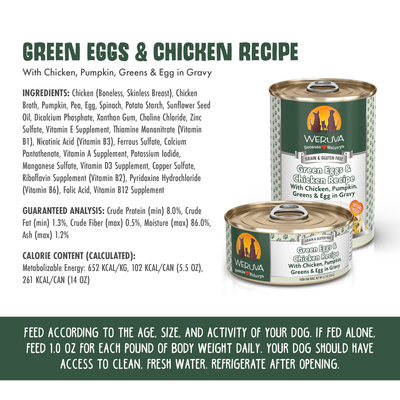 Weruva Classic Green Eggs & Chicken with Chicken, Egg & Greens in Gravy Grain-Free Canned Dog Food - Canned Dog Food - Weruva - PetMax Canada