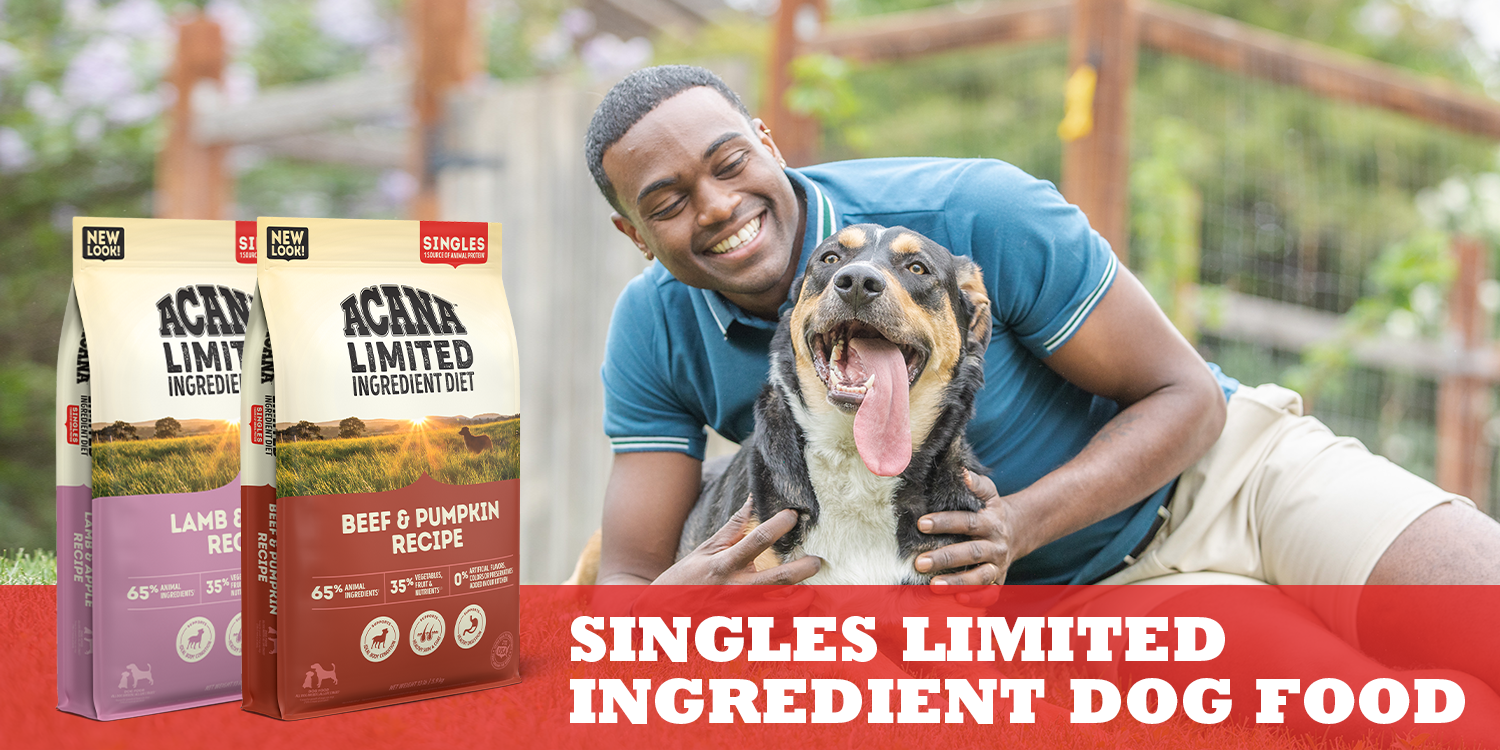 Acana Singles Limited Ingredient Diet Dog Food Formulas available online in Canada at PetMax.ca