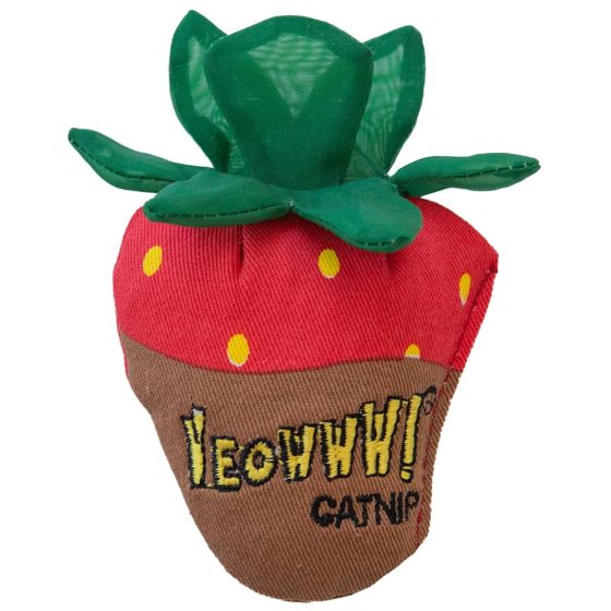 Yeowww Chocolate Dip Strawberry Catnip Toy