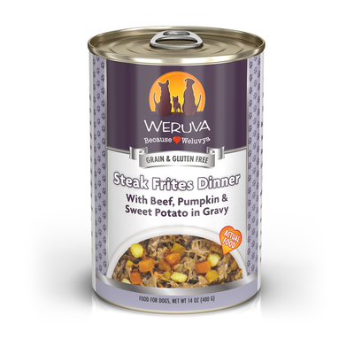 Weruva Classic Steak Frites Dinner with Beef, Pumpkin & Sweet Potatoes in Gravy Grain-Free Canned Dog Food - Canned Dog Food - Weruva - PetMax Canada