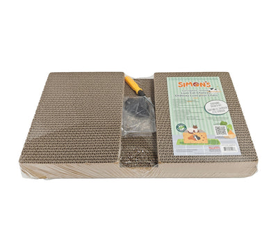 Simon's Corrugated Luxe Cat Chateau Scratcher with Catnip - Interior View