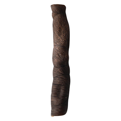 QT Dog Water Buffalo Hairy Roll Dog Chew - Full-length view of the unwrapped hair-on roll - PetMax Canada