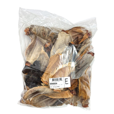 Bullsters Beef Ear with Fur Dog Chew - Bulk Bag of 40 with Label - Bullsters - PetMax Canada