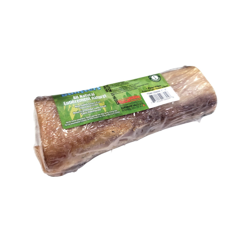 Bullsters Beef Marrow Bone Dog Chew - 5-6 in Wrapped Bone with Label - Bullsters - PetMax Canada