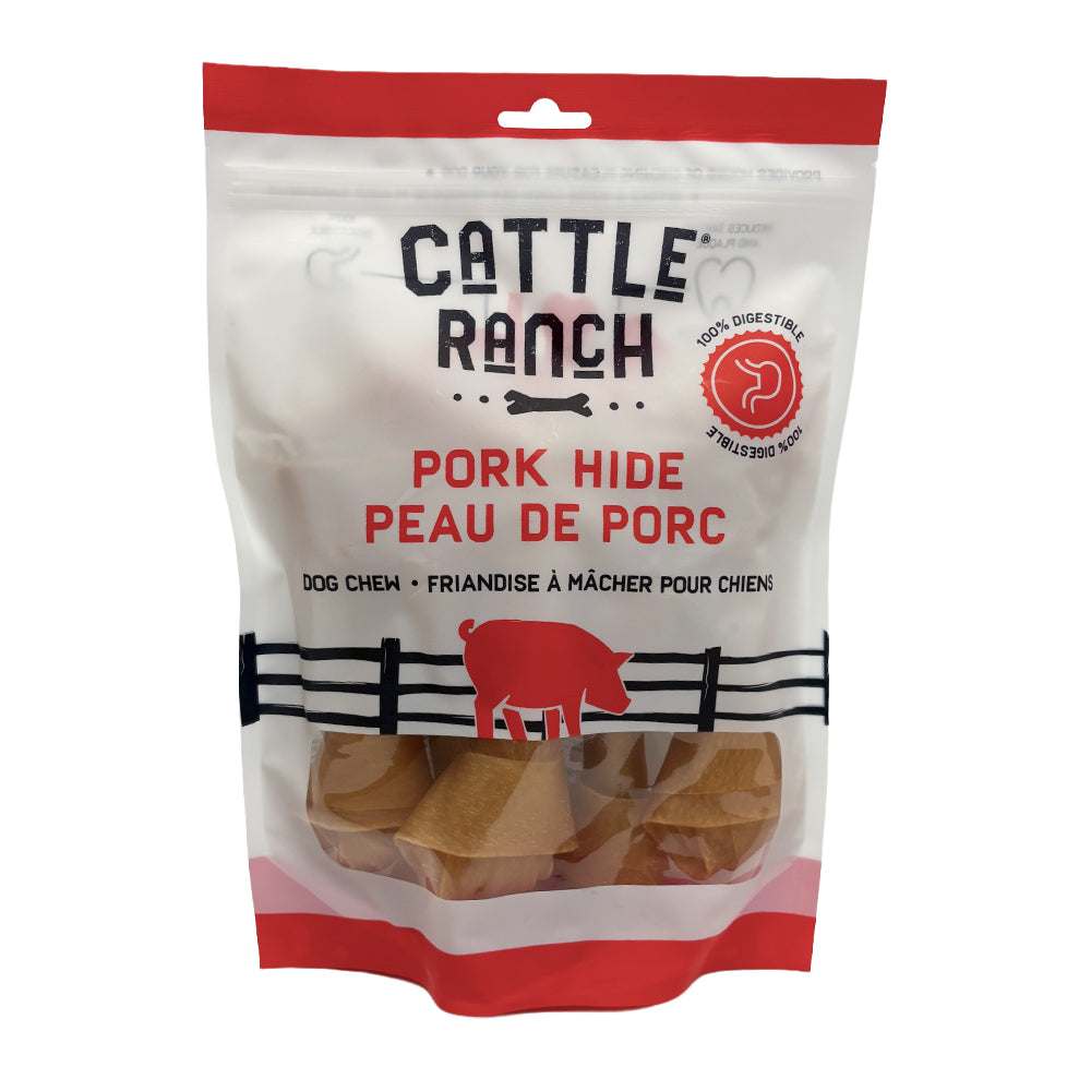 Burgham Cattle Ranch Porkhide Bone Dog Chews - 6" 5 pack front - PetMax Canada