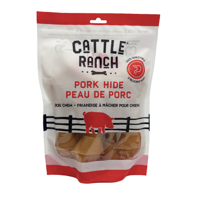 Burgham Cattle Ranch Porkhide Bone Dog Chews - 6" 5 pack front - PetMax Canada