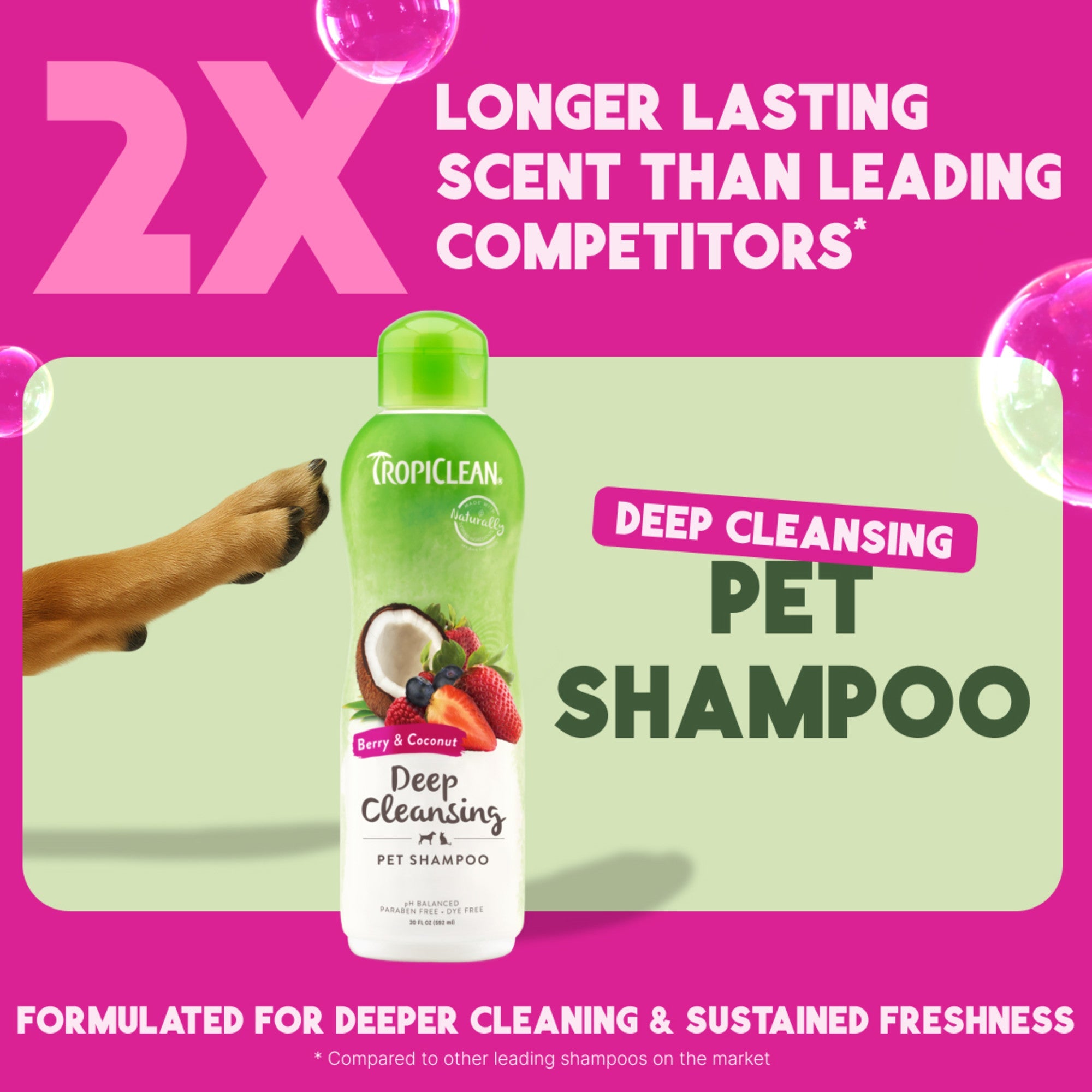 TropiClean Berry & Coconut Deep Cleansing Shampoo for Pets