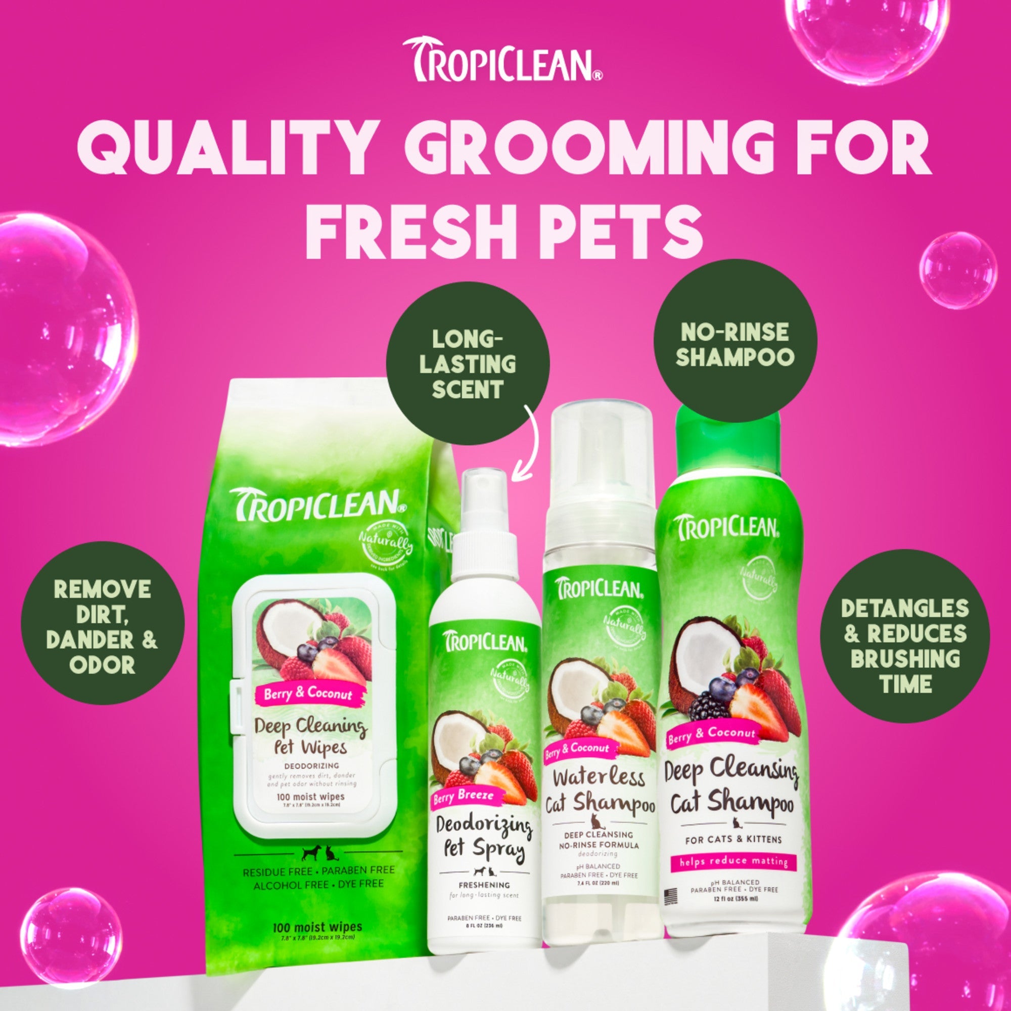 TropiClean Berry & Coconut Deep Cleansing Shampoo for Pets