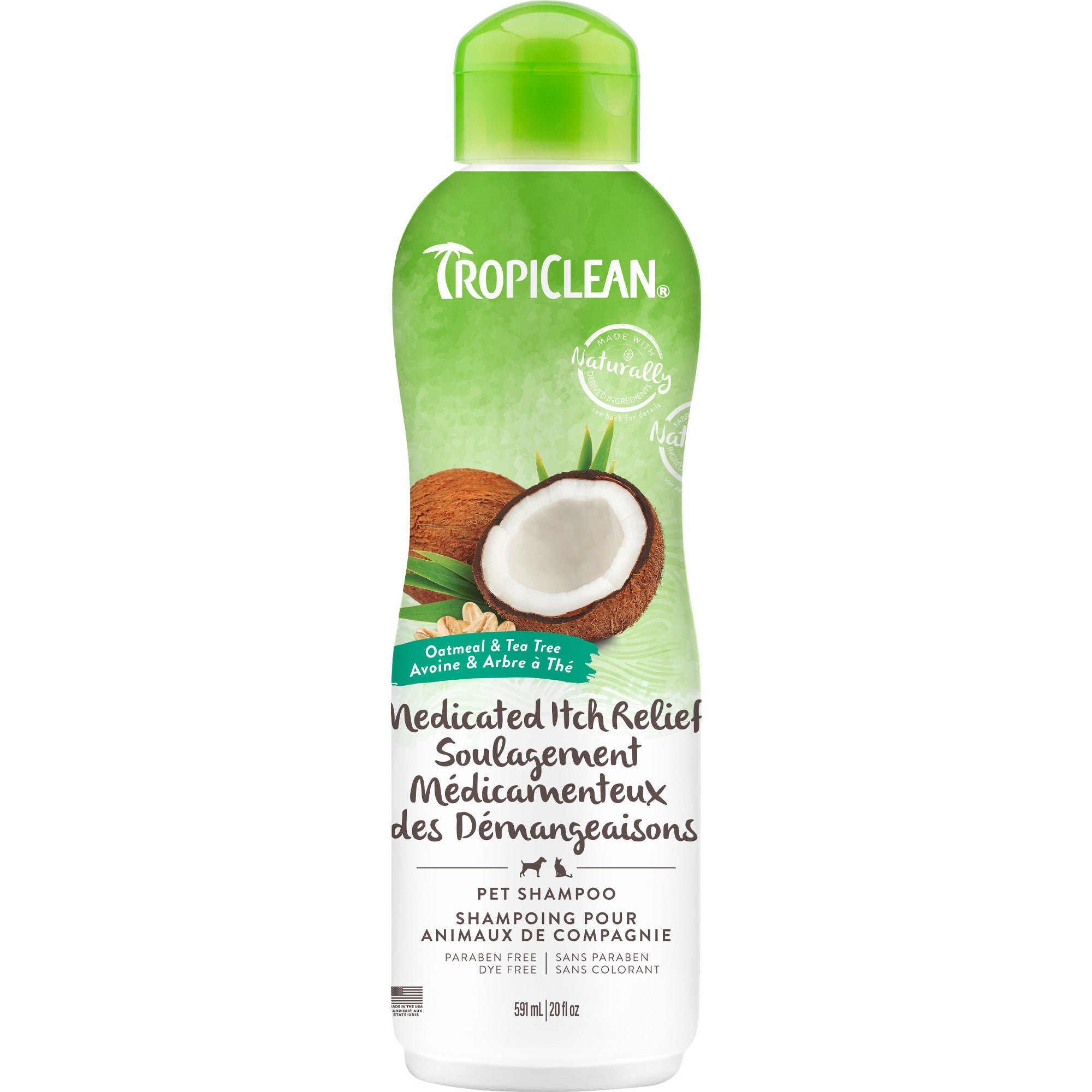 Shampoing Tropiclean Avoine &amp; Arbre à Thé