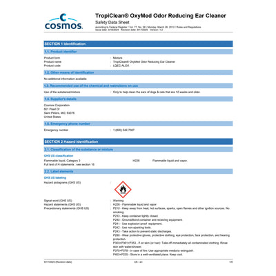 TropiClean OxyMed Ear Cleaner for Pets