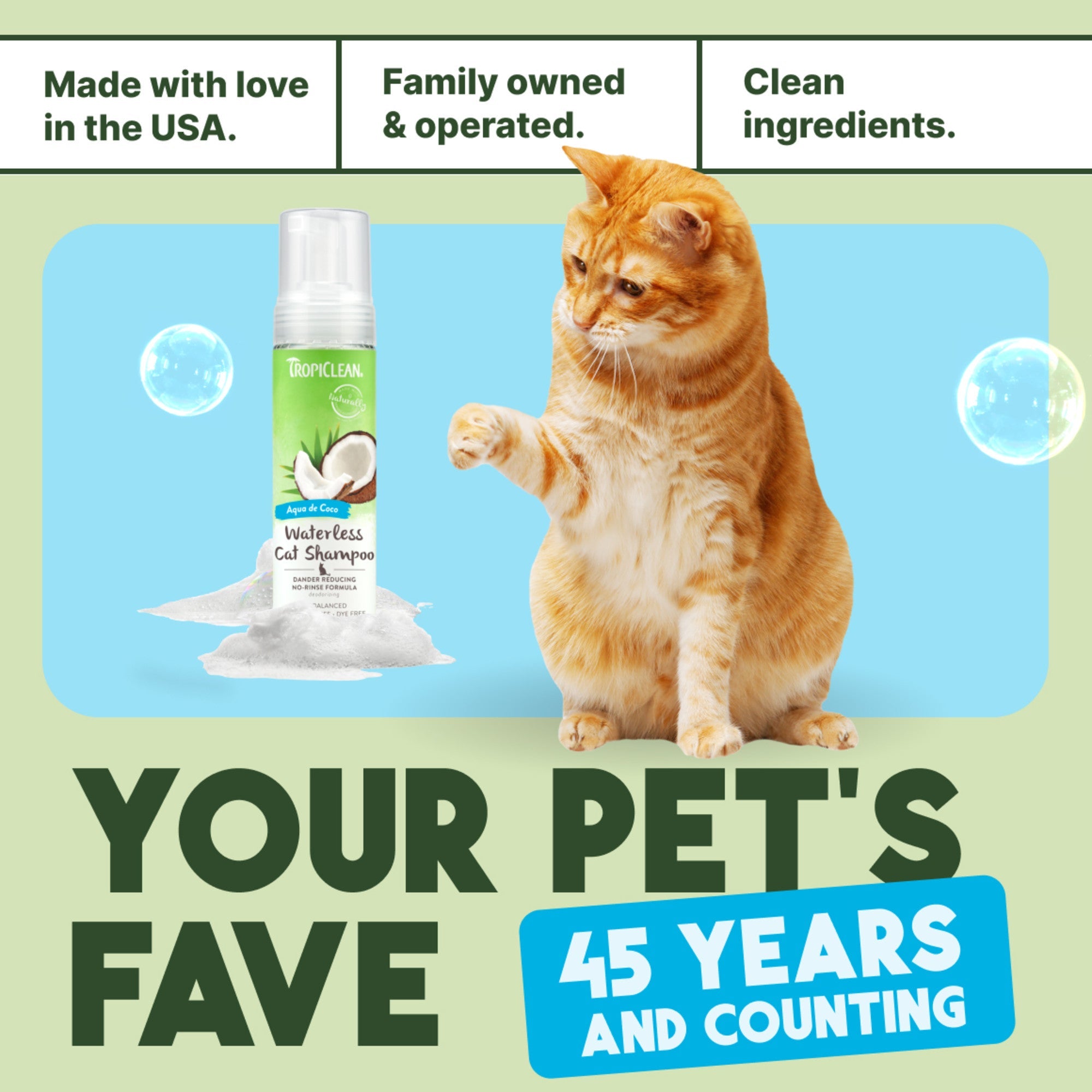 TropiClean Dander Reducing Waterless Cat Shampoo – PetMax