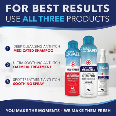 TropiClean Oxymed Medicated Anti Itch Spray for Pets