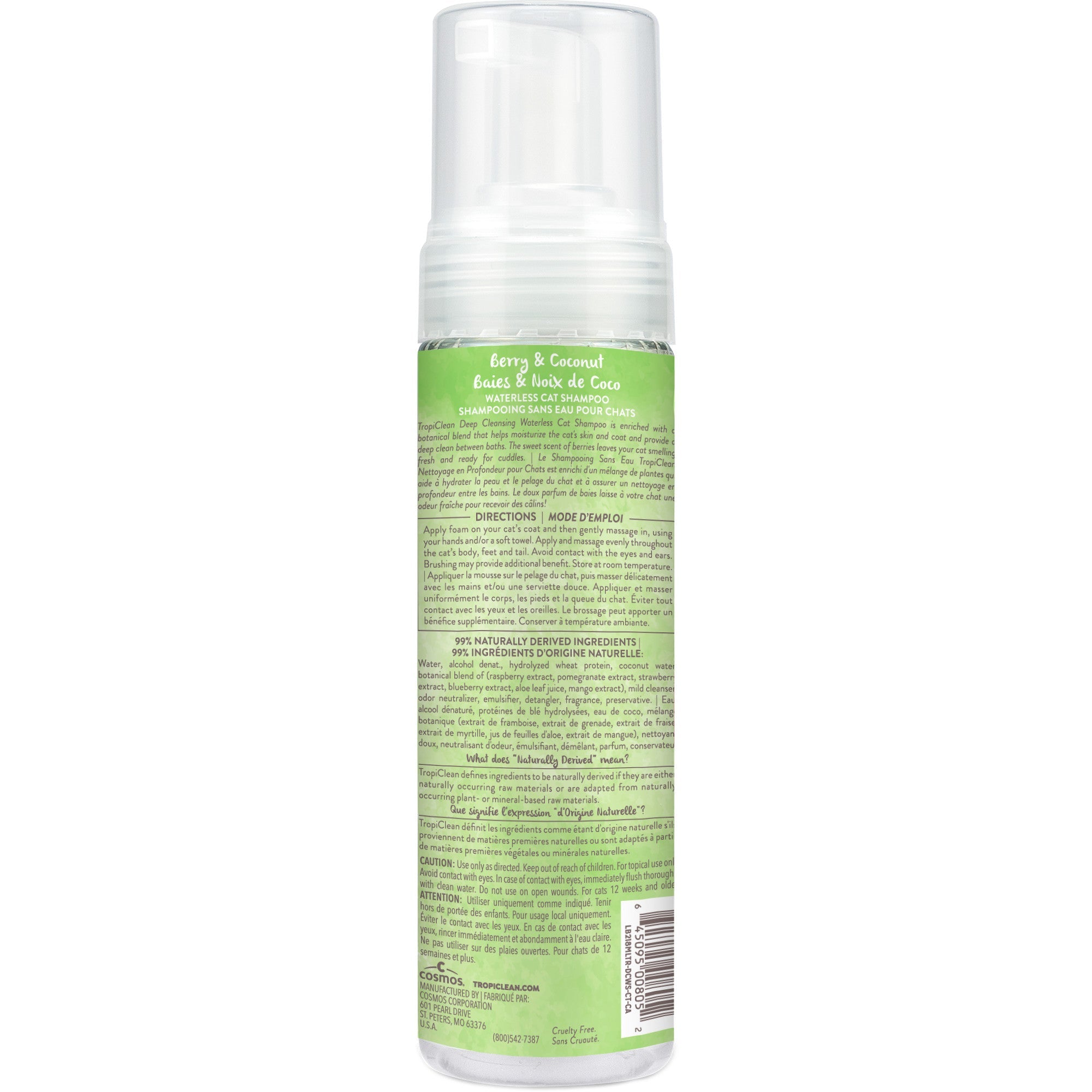 Shampoing nettoyant en profondeur sans eau Tropiclean Cat