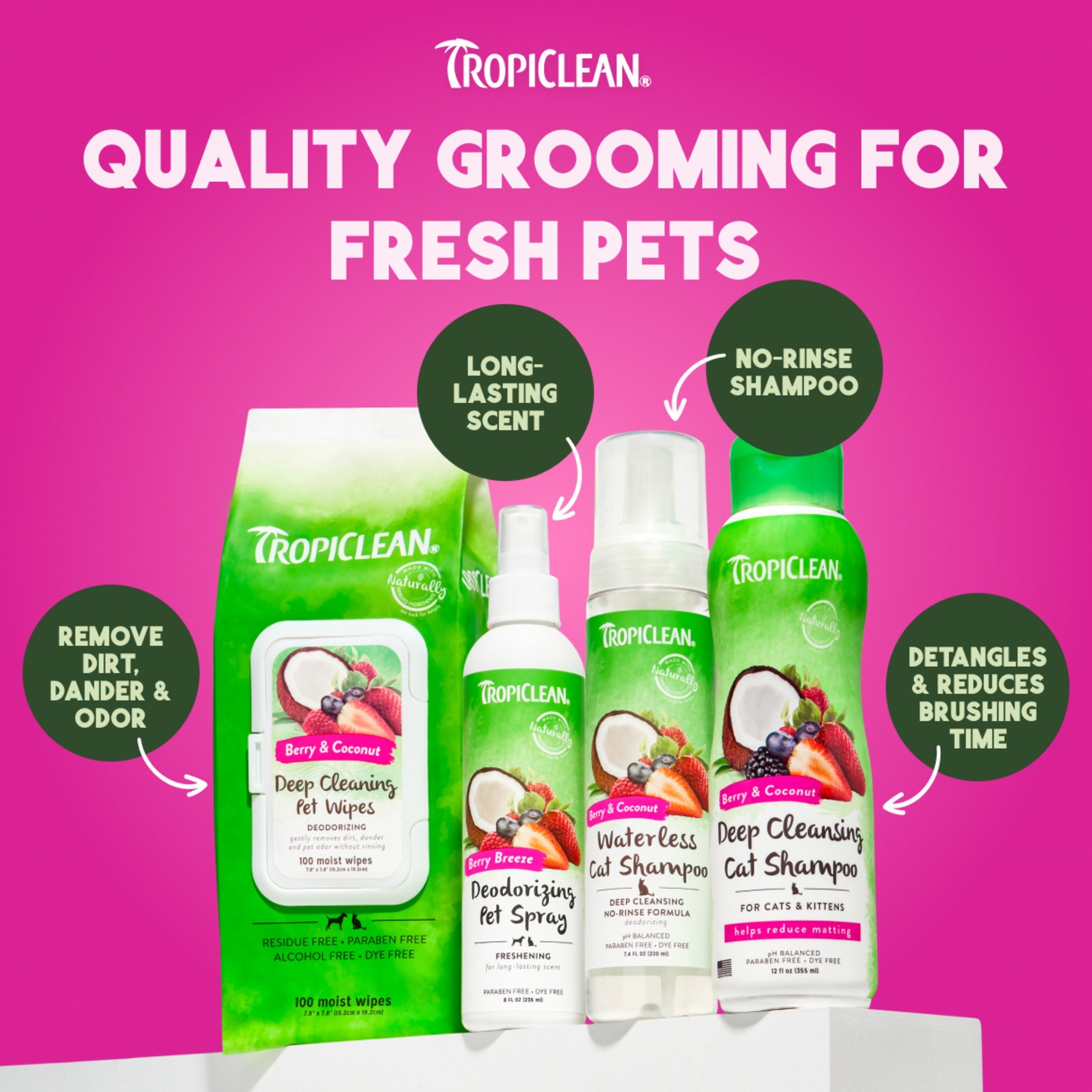 Shampoing nettoyant en profondeur sans eau Tropiclean Cat