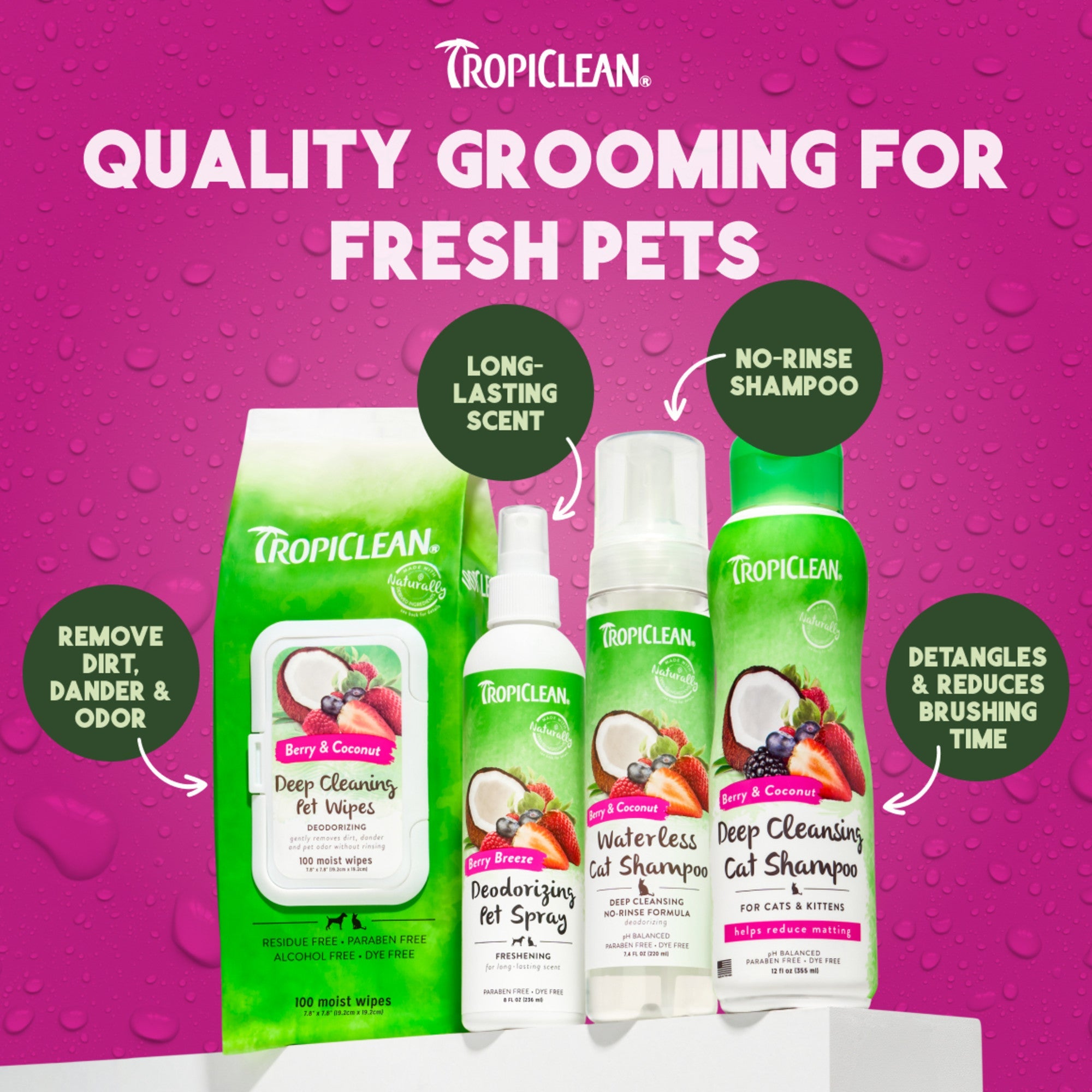 TropiClean Berry Breeze Deodorizing Spray for Pets