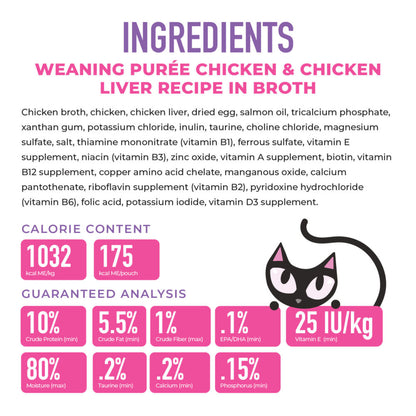 Tiki Baby Cat Weaning Puree Chicken & Chicken Liver Recipe in Broth