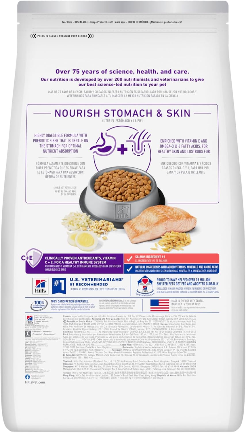 Hill's Science Diet Adult Sensitive Stomach & Skin Salmon Recipe Dry Cat Food