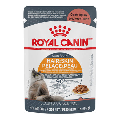 Royal Canin Cat Pouches Chunks In Gravy Adult Hair & Skin - 85g - Canned Cat Food - Royal Canin - PetMax Canada